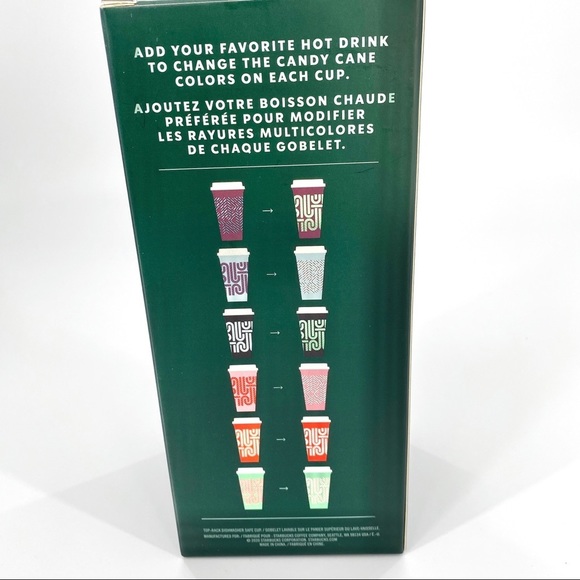 Starbucks 6 Reusable Hot Cups 16oz Color Change Christmas Candy Canes NIB 2020 - Picture 5 of 7